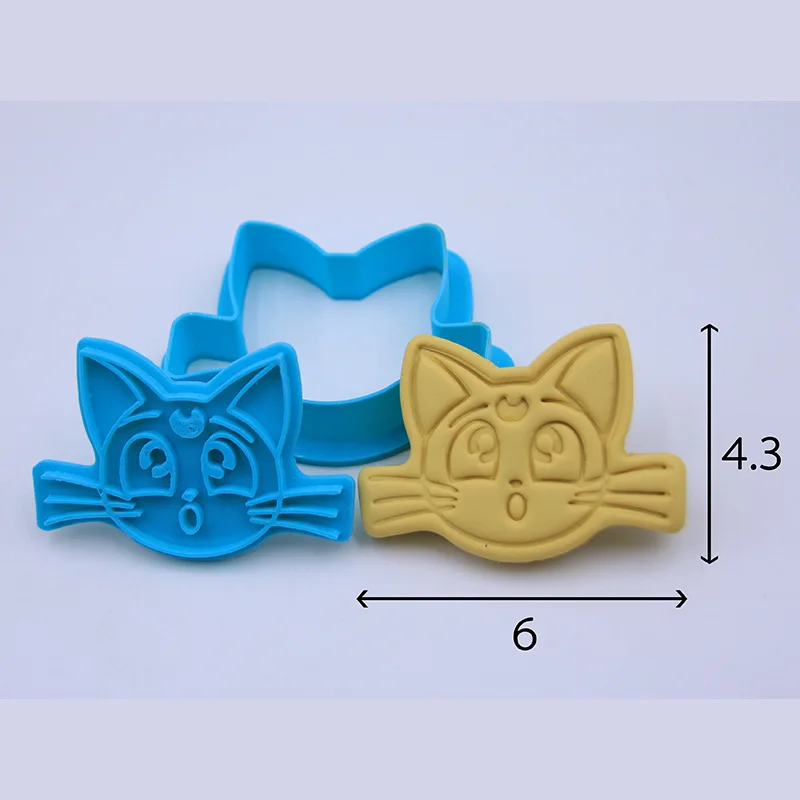 Cute Anime Sailor Moon Biscuit Mold Pastry Cutter Set Cartoon Bakery Tools Kitchen Baking Accessories Reusable Bakeware Cookies - view 6