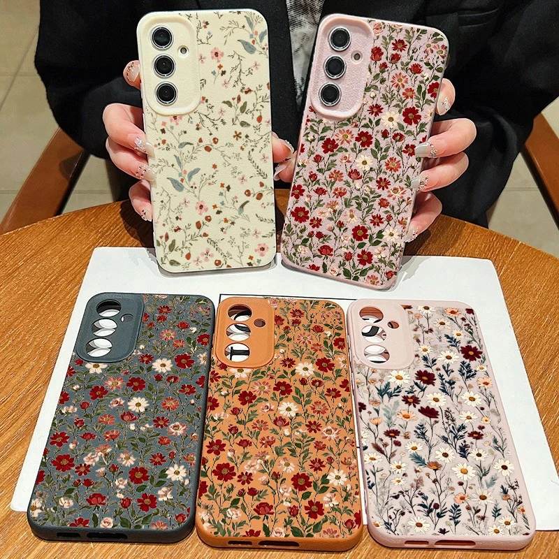 حافظة على شكل أوراق ديزي ملونة على الموضة لهاتف Realme 15 14 13 12 11 9 Pro Plus 10 8 5G 8i C53 C51 C63 C55 C35 C30S C65 C21Y C25Y