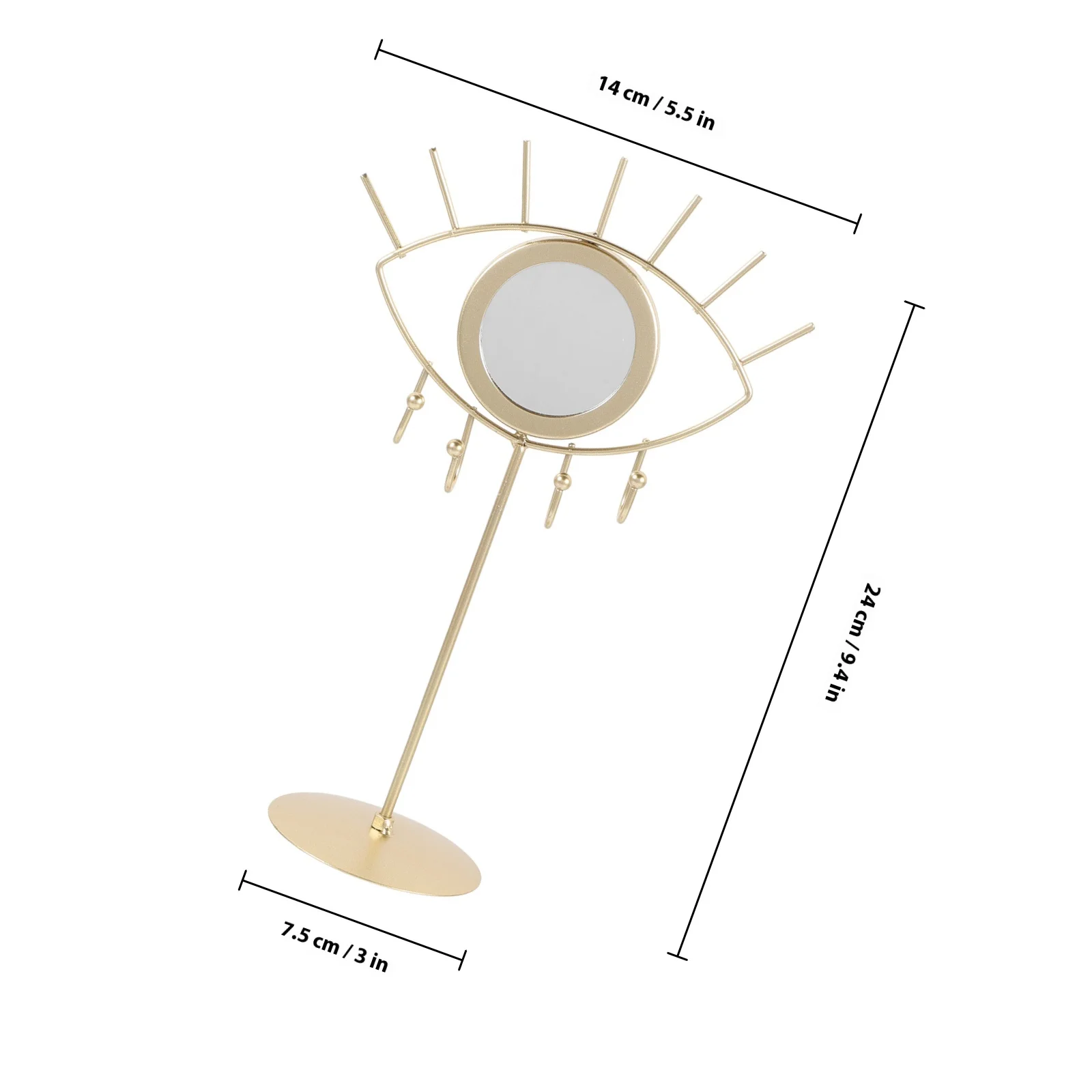 Eye Shape Makeup Mirror Earrings Rack Jewelry Display Stand Organizer Functional Necklace Holder Gift for Any Occasion