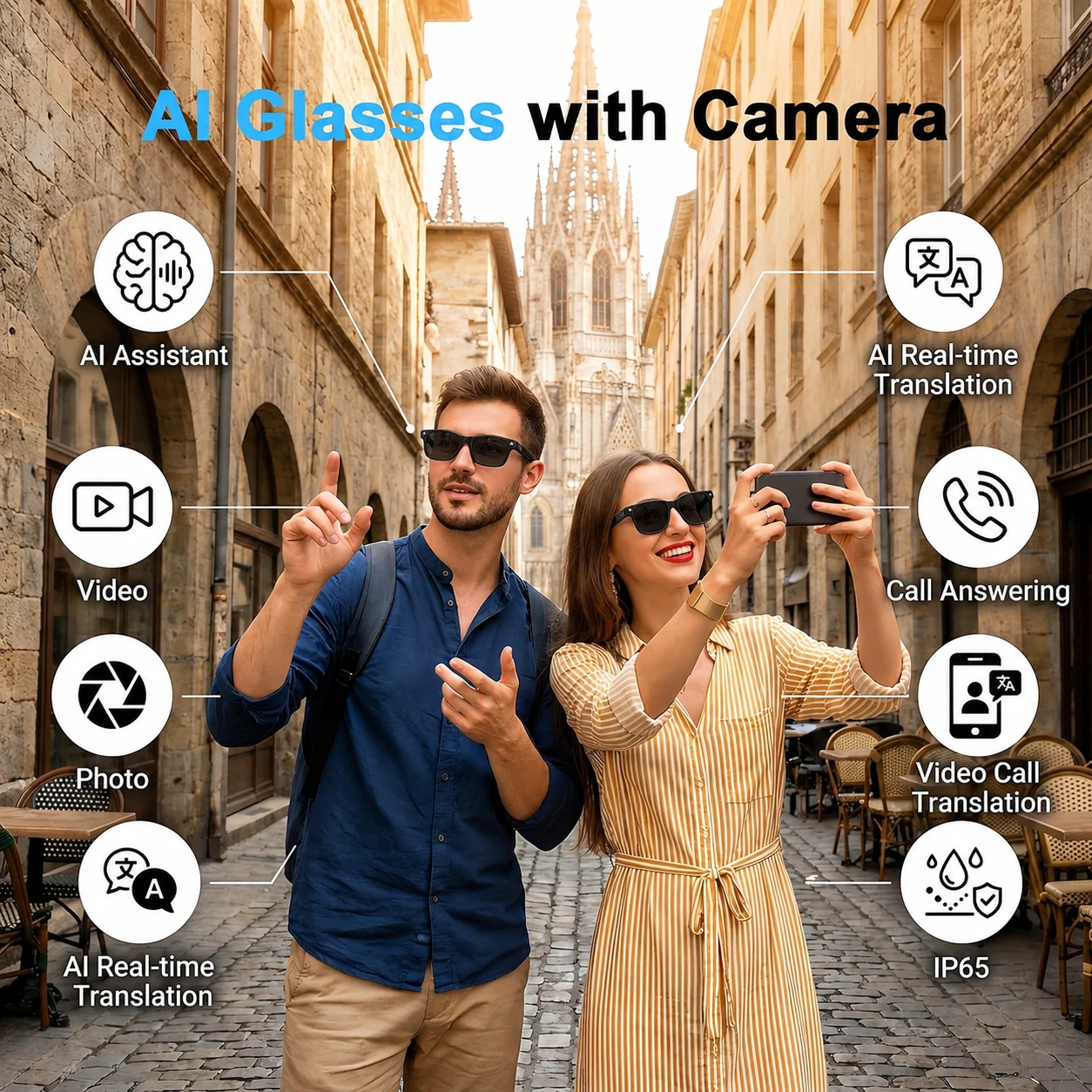 AI Smart Glasses with Camera,  - Audio Music Recognition review and price