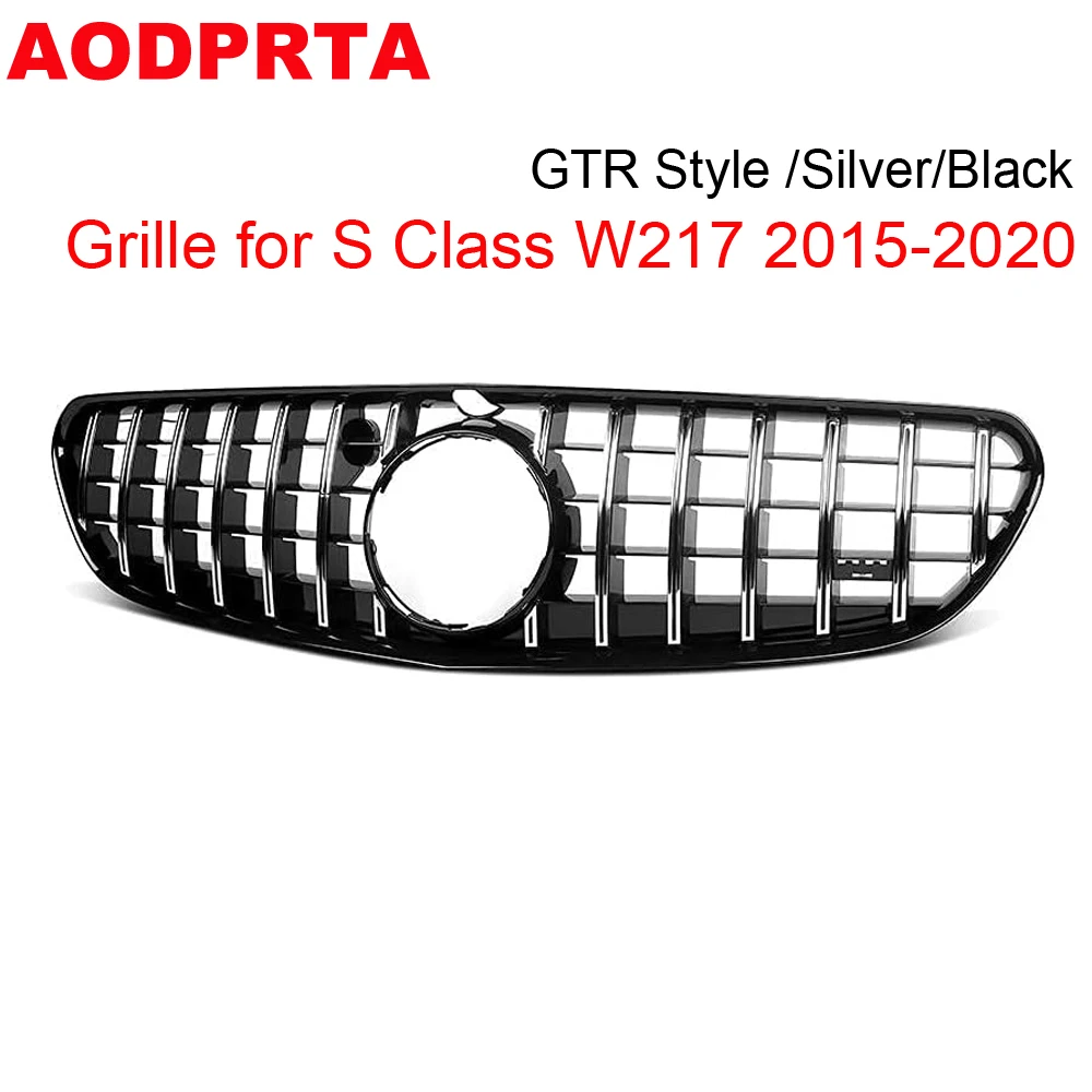 W217 Grille GTR Panamericana Style Racing Front Bumper Grill for Mercedes S Class W217 C217 S500 S550 S560 Coupe 2015-2020