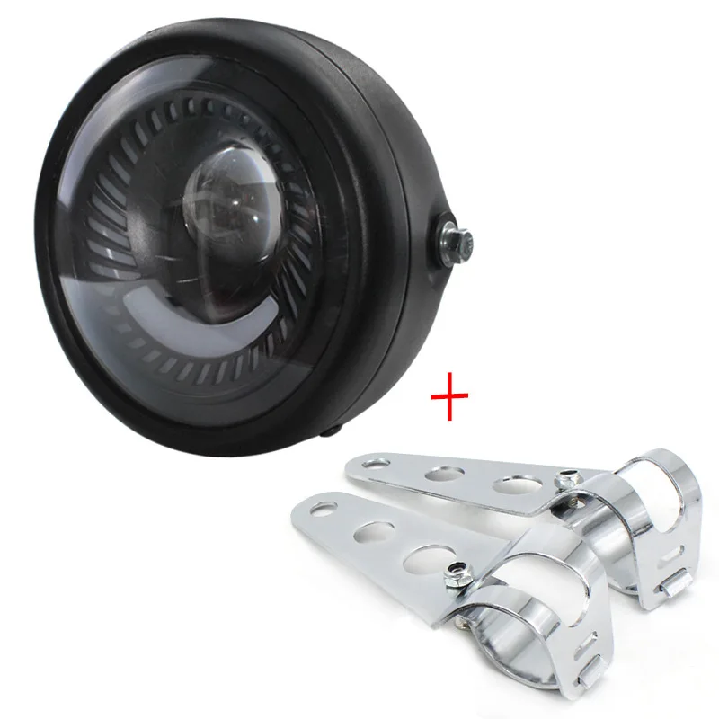 

Светодиодная фара для мотоцикла, фара дальнего/ближнего света 31-41 мм, головные стандартные кронштейны для крепления вилки для Honda Harley Kawasaki Suzuki