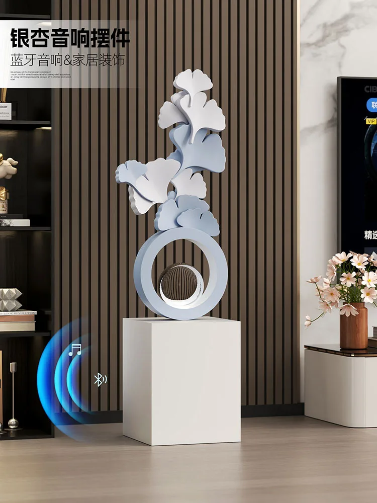 Home Decor Light Luxury Ginkgo Leaf Sculpture Floor Decor Living Room Entrance Office Resin Statues Ornaments Housewarming Gifts