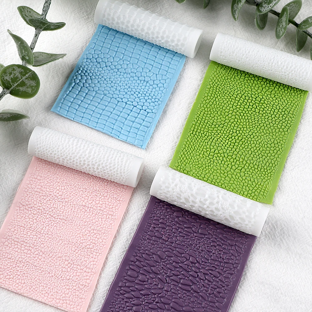 

4 шт./компл., каменная стена, полимерная глина, бесшовная текстурированная роликовая форма, креативная глиняная форма для сережек, сделай сам, роликовый инструмент для сережек