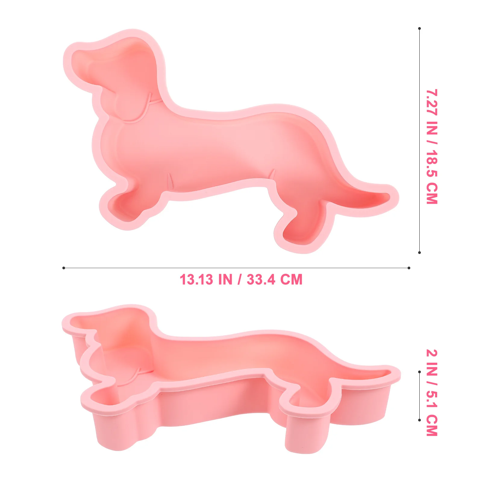 2 個のシリコーンベーキング犬の形のノンスティックチョコレートキャンディケーキツール DIY プリンムースゼリーフォンダン子供パーティー誕生日用