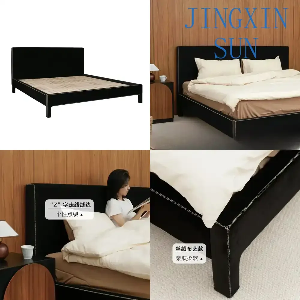 Nordic Style Soft Bag Bed for Small Apartments High Rebound Comfortable Bedside Lounger for 1.5m or 1m Bed for Compact Living
