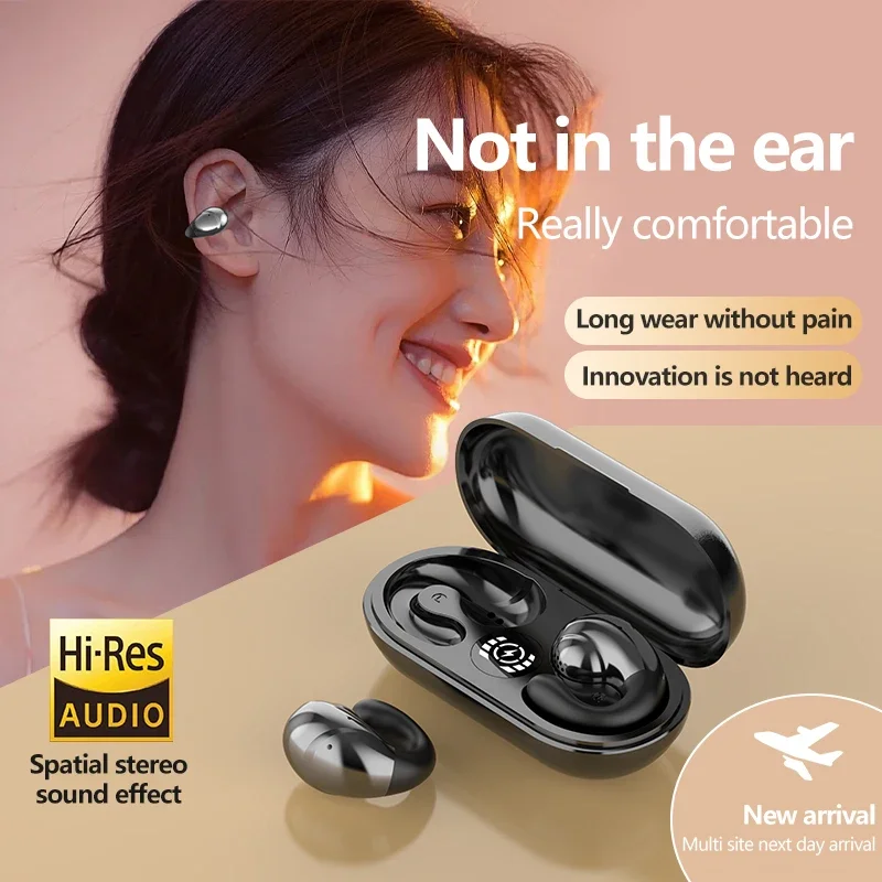 T20B العظام التوصيل بلوتوث 5.3 سماعات الأذن كليب القرط سماعات لاسلكية مع هيئة التصنيع العسكري الاتصال اللمس 2025 سماعات رياضية