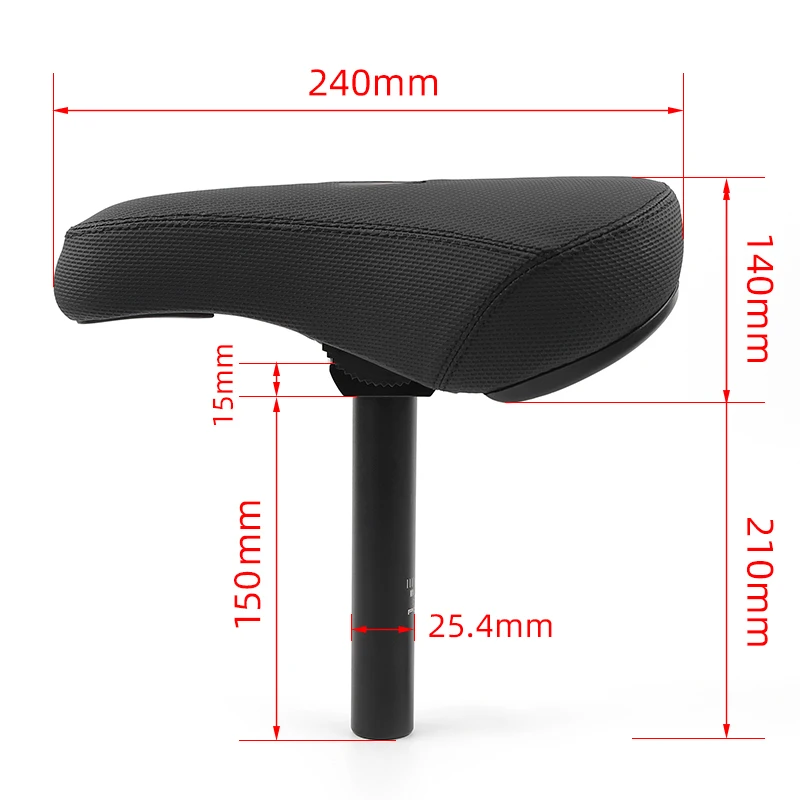 BMX Saddle with Seat Post  BMX Bike Seat Pivotal Middle Hole Bicycle Accessories