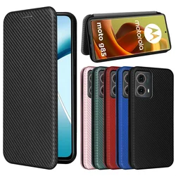 For Motorola Moto G85 5G Luxury Flip Carbon Fiber Skin Magnetic Adsorption Protective Case For Motorola Moto G85 5G Phone Bags
