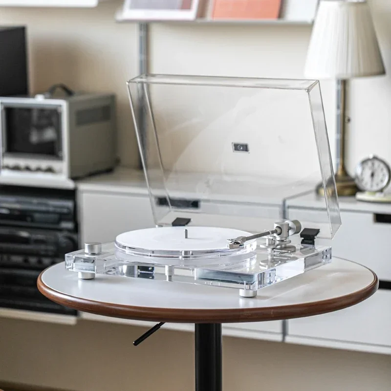 Home Bluetooth Transparent Acrylic Record Player Phonograph Record Turntable With Built-in Stereo Speakers