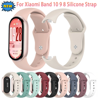 Silicone Strap for Xiaomi Band 10 9 8 Soft Sports Breathable Metal Buckle Bracelet Wristband for Mi Band 8 9 10 Band Accessories