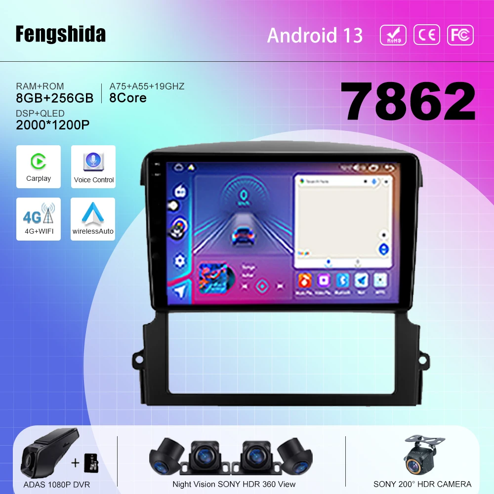 

7862 CPU Car Android 13 For Kia Sorento 2 II XM 2012 - 2021 Auto Radio multimedia player navigation GPS No 2din DVD 5G WIFI BT