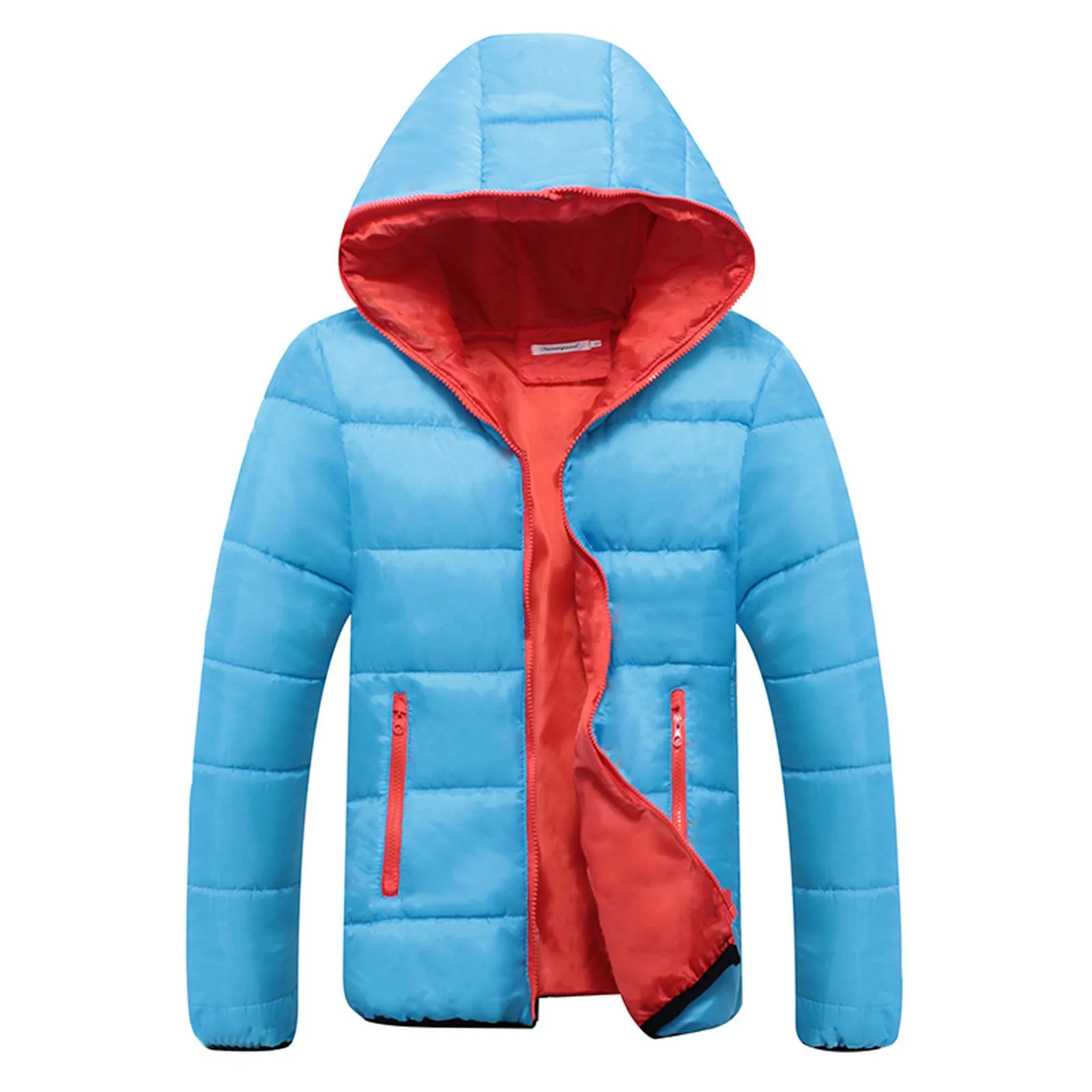 Doudoune à capuche zippée pour homme, manteau en coton chaud, parka décontractée, streetwear, hiver