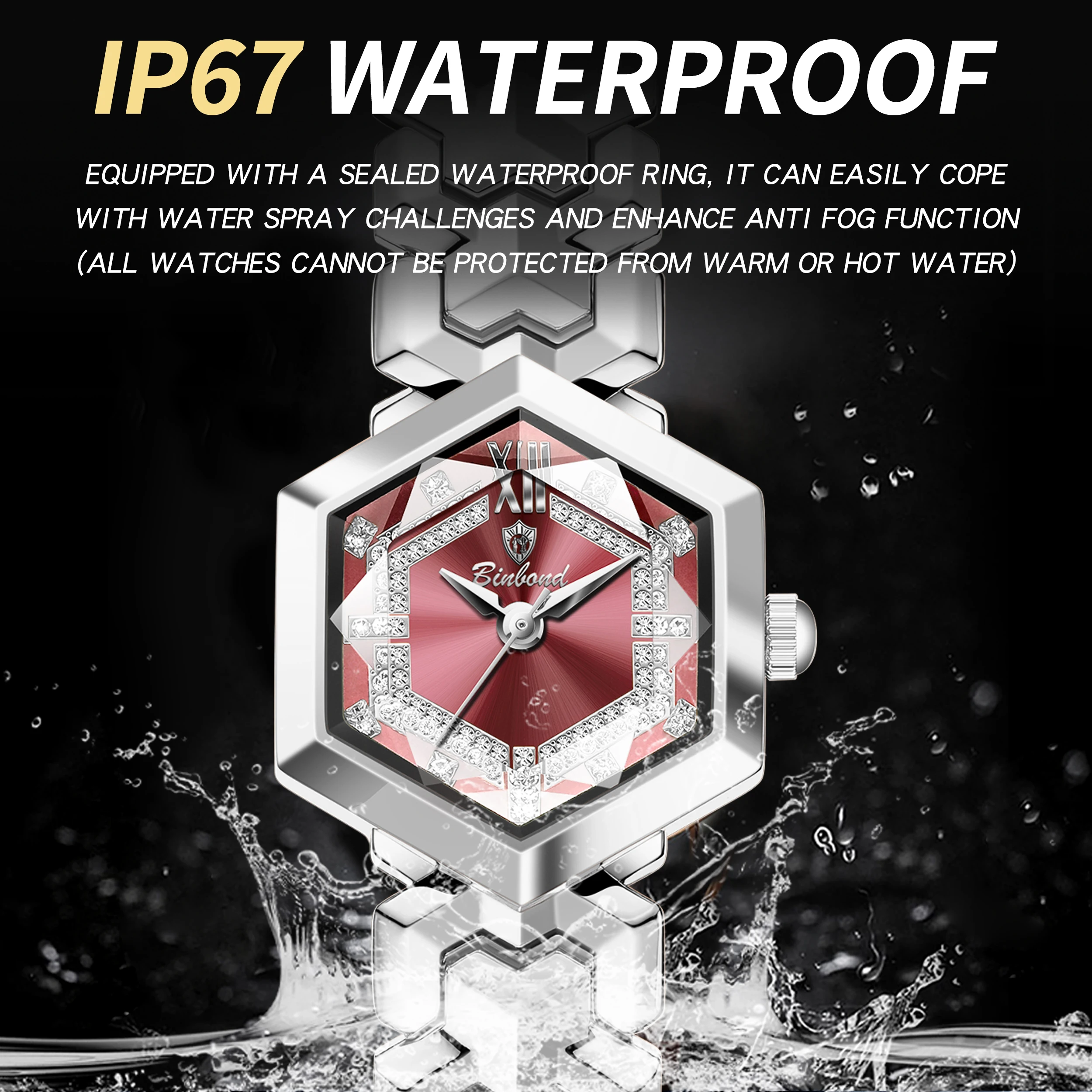 Orologio da uomo creativo a tema notte stellata di BINBOND, orologio meccanico automatico in acciaio inossidabile, luminoso e impermeabile, m da uomo