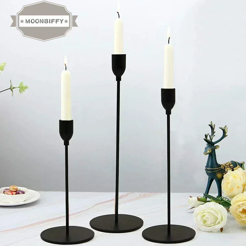 

1pcs Nordic Style Modern Wrought Iron Candlestick Simple Candle Cup Romantic Candlelight Decoration Living Room Home Decoration