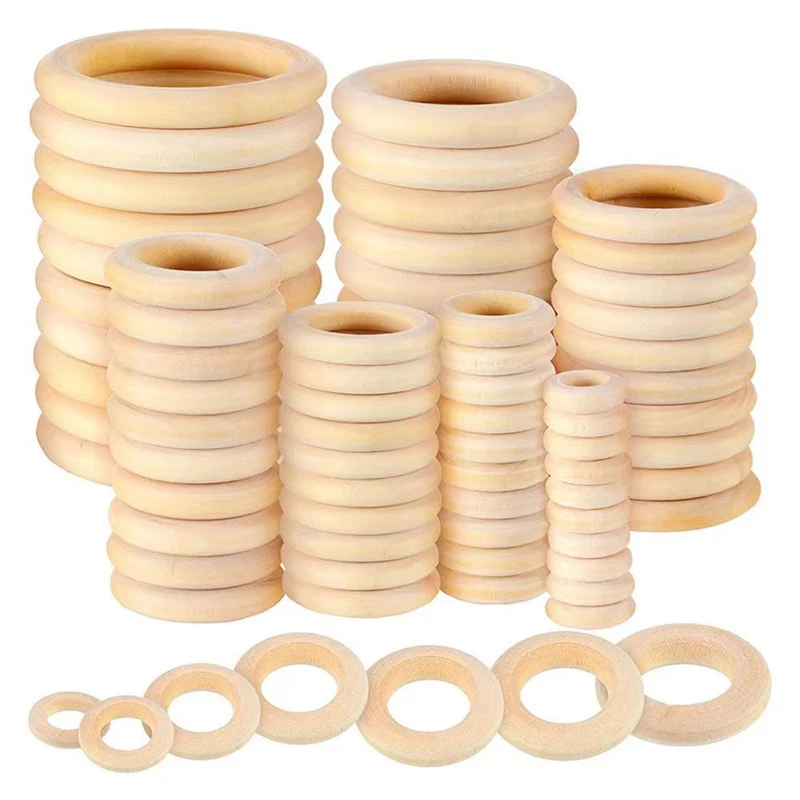 2cm-6cm Natural Wood Rings for Macrame DIY Crafts Wood Hoops Jewelry Making Beads For Ornaments Connectors Macrame DIY Wood Hoop