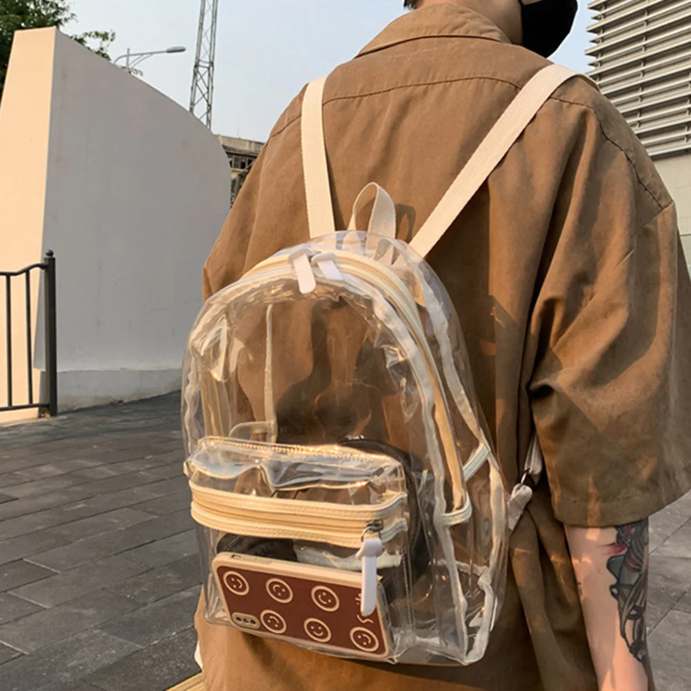 

Jelly Transparent Backpack -Resistant Reinforced Shoulder Straps Lightweight Easy to Carry Perfect for School College