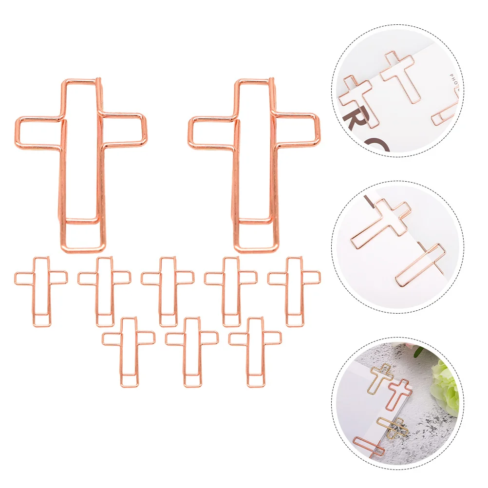 10 قطعة مقاطع الورق الصليب الإبداعية اللوازم المكتبية المعدنية للمجلدات الكتب التقويمات وثيقة لقط دبابيس ورق كبيرة الديكور