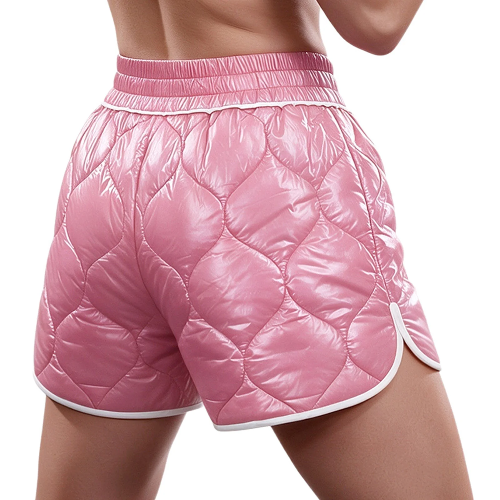 Womens Water Resistant Padded Boxing Shorts Elastic Waistband Side Slit Trunks Bottoms for Boxing Class and Fitness Sessions