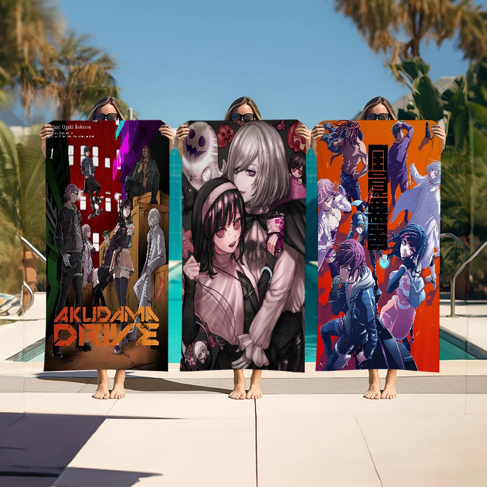 

Anime Akudama Drive Beach Towel Colorful Bath Towels For Girl Microfiber Quick Dry Custom Sand Free Beach Yoga Spa Gym Pool