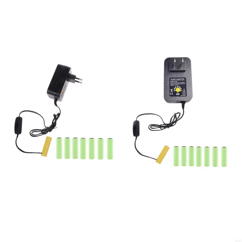 

USB + 3V 4.5V 6V 9V 12V Power Supply Eliminate Cable Replace 2AA to 8AA Battery W8EC