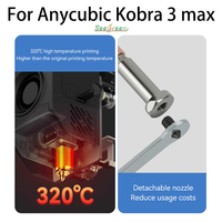 New Upgrade Nozzle For Anycubic Kobra 3 Max Nozzle Hotend Kobra 3 Max Combo Nozzle Throat 0.4mm 0.6mm 0.8mm