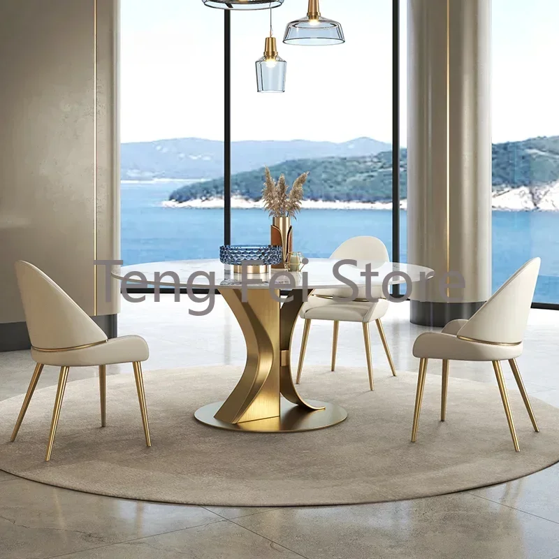 

Home Furniture Dining Table Round Coffee Tables Round Dinning Bar Coffe Sedentary Kitchen Luxury Marble Modern Mesas De Comedor