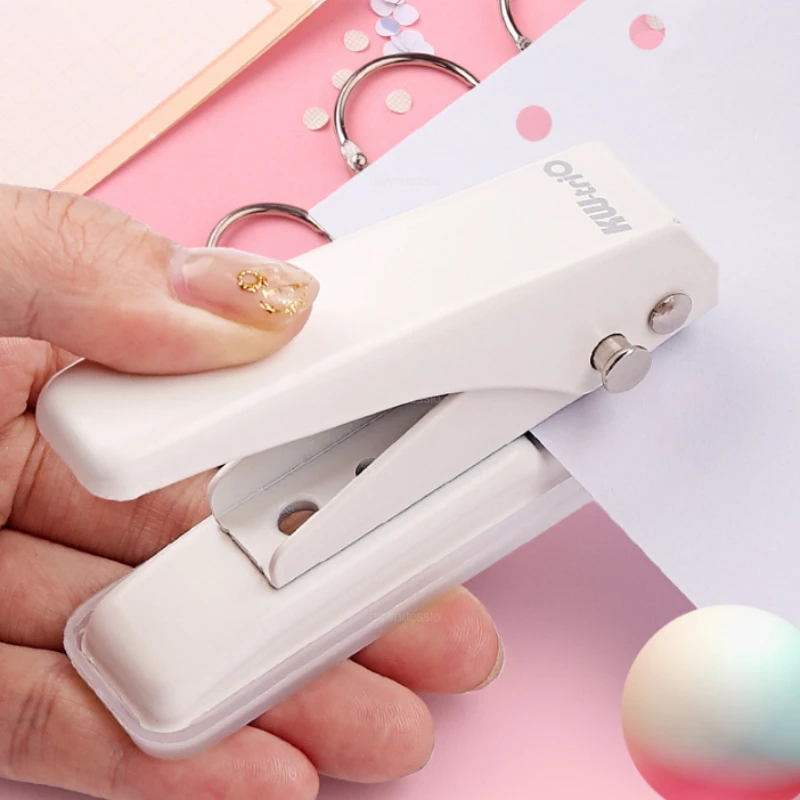 Cute Single Hole Puncher Scrapbooking A4 A5 Paper Punch Tool Student Circle Hole Punch DIY Craft Cutter For Binding