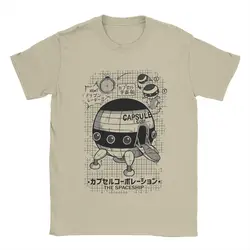 Men T-Shirts Capsule Corp Spaceship Funny 100% Cotton Tee Shirt Short Sleeve Anime DBZing T Shirt Crew Neck Tops Gift Idea