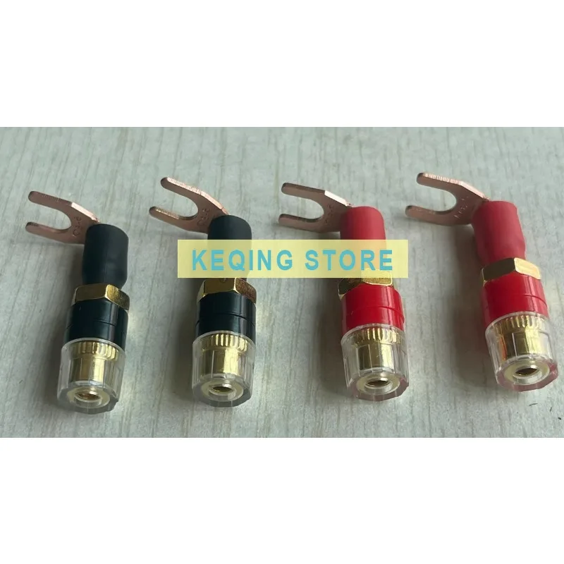4PCS Y Plug to Banana Female Adapter Inner-6MM used Pure copper Thickened Old power amplifier or Speaker connector converter