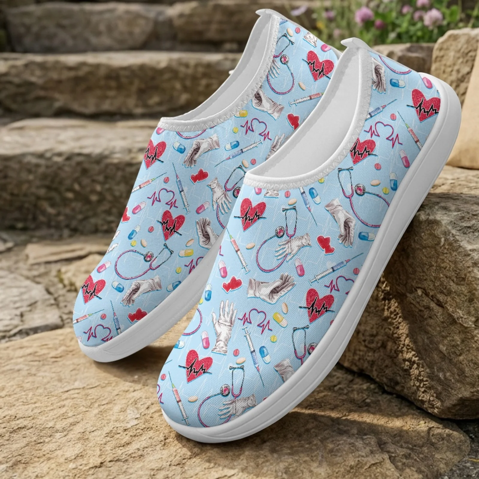 XIXIRIMIDO Women's Slip-on Wide-toed Shoe Nurse Shoes Men's Sneakers Casual Shoes Zapatillas de Mujer Tenis Feminino Clinic