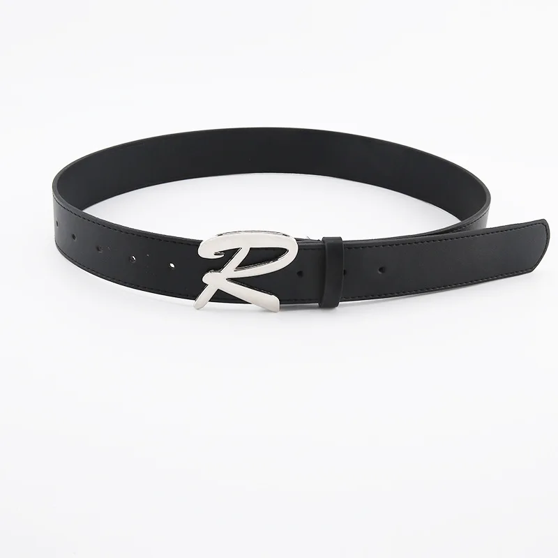 Hoge Kwaliteit En Modieuze Dames Eenvoudige En Gladde Letter R Gesp Riem Dames Kleding Jeans Dames Decoratieve Riem