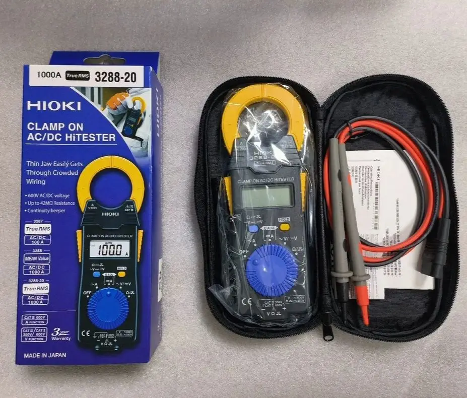 

[100% New] Hioki 1000A AC/DC True RMS Digital Clamp Meter, 600V AC/DC Voltage, 3288-20