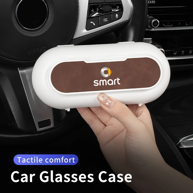 Car Glasses Case Holder Sun Visor Sunglasses Box Hanger Glasses Clip For Smart Fortwo 451 450 453 Forfour Cabrio ROADSTER Coupe