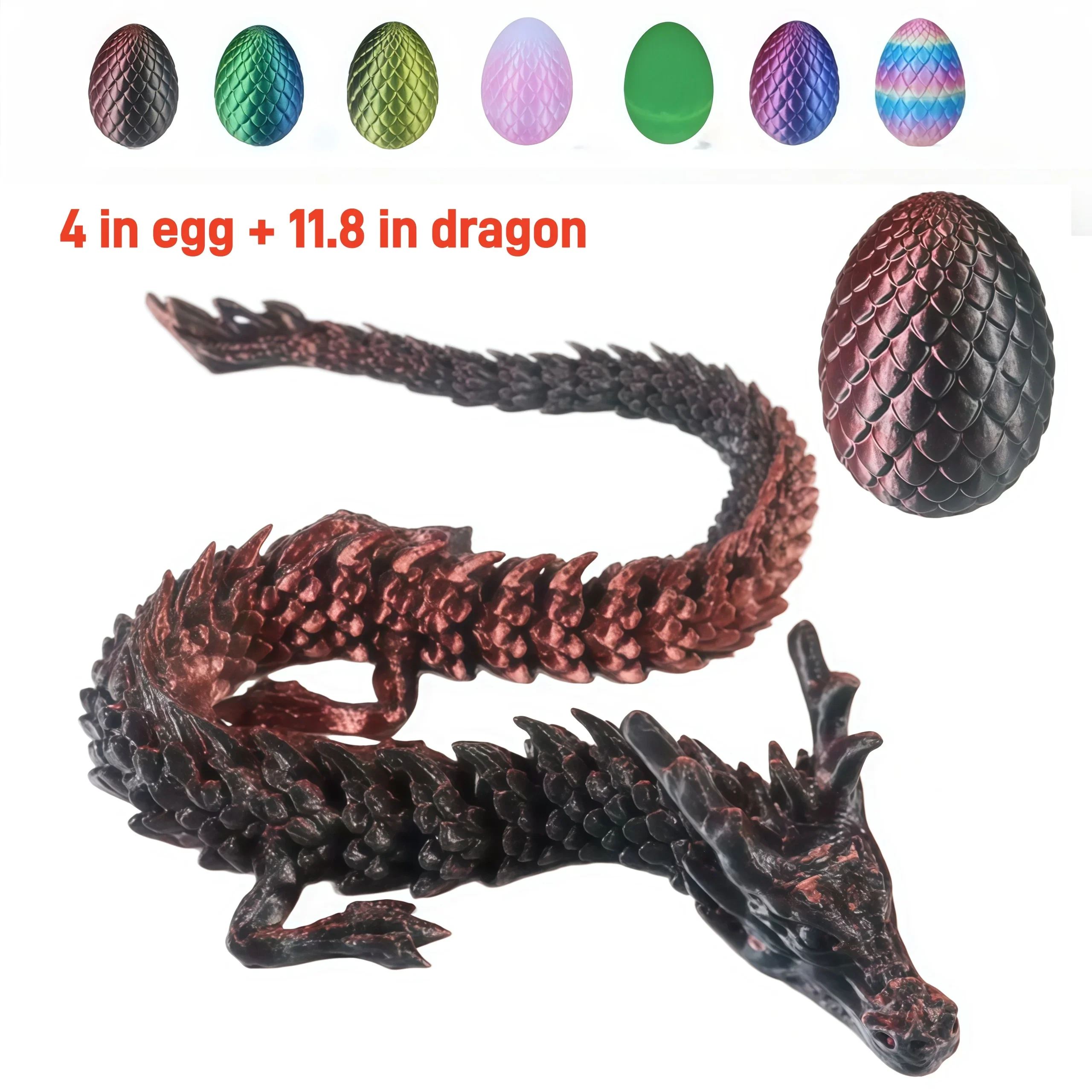 Set de Huevos de Dragón Chino Articulados Impresos en 3D, Juguete Antiestrés Colorido, Decoración de Escritorio, Figura de Colección, Regalo para el Hogar, Oficina y Niños