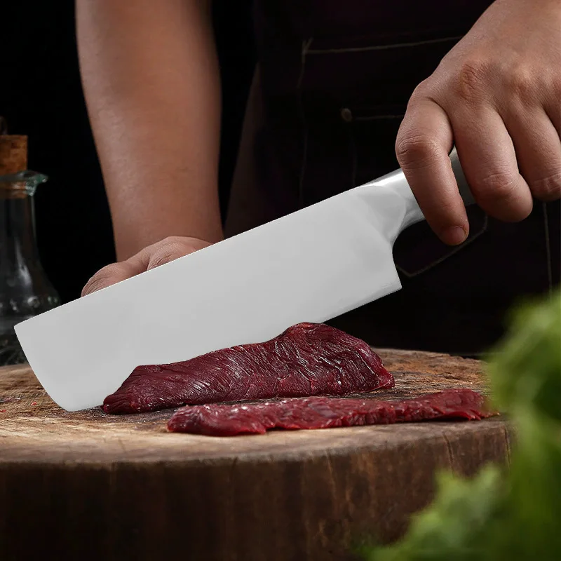 7 Inch Petty Knife 3-layers Clad Steel 10Cr15CoMov Blade Nakiri Chef Cleaver Meat Slicing Vegetables Japanese Kitchen Knife