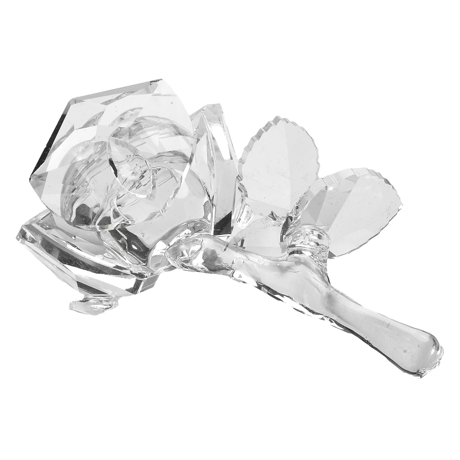 

Crystal Rose Ornament Simulation Rose Flower Crystal Crafts Figurines For Xmas Valentine's Day Wedding Party Home Decoration