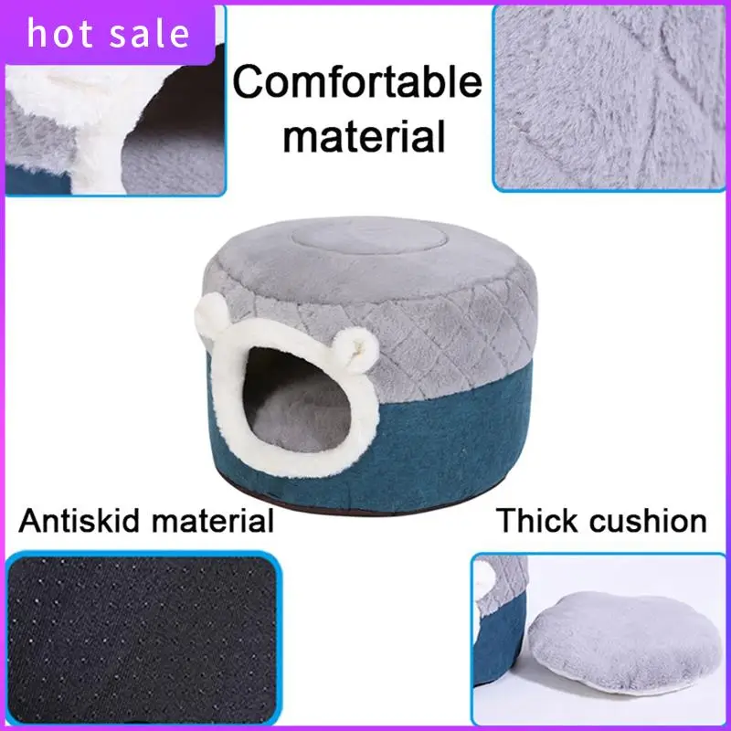 

1 PCS Sweet Cats Bed Warm Pet Basket Cozy Kitten Cushion Cats House Tent Pet Beds For Indoor Washable