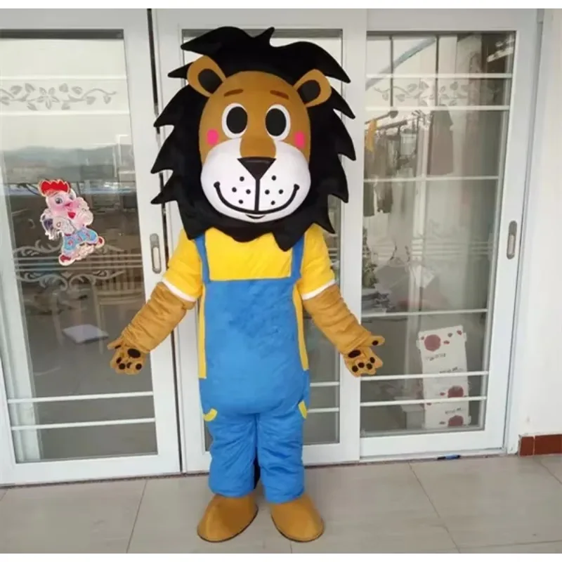 

Disney Cute Lion Mascot Csotume with Jumpsuit Cartoon Characters Outfits Adults Halloween Carnival Fancy Dress Animal Party Suit