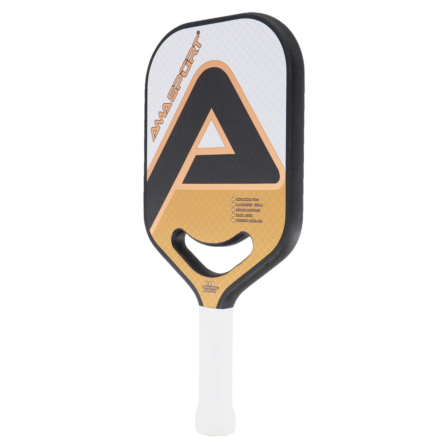 AMASPORT Pickleball Paddle USAPA Approvato di livello superiore 3K/100% Fibra di carbonio PP Nucleo a nido d\'ape Racchette da pickleball per sport