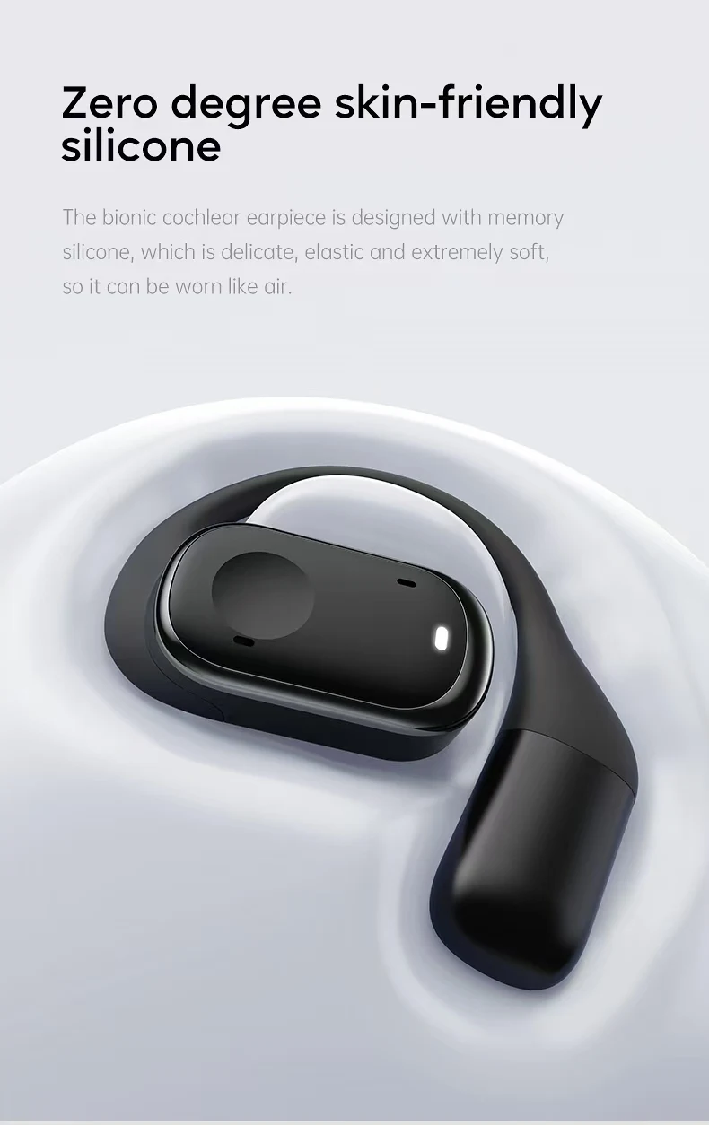 Open-Ear Headphones with Stable Comfort & Hi-Res Sound Pure Bass Boost Bluetooth 5.3 Earbuds OWS Wireless Headphones for Sports