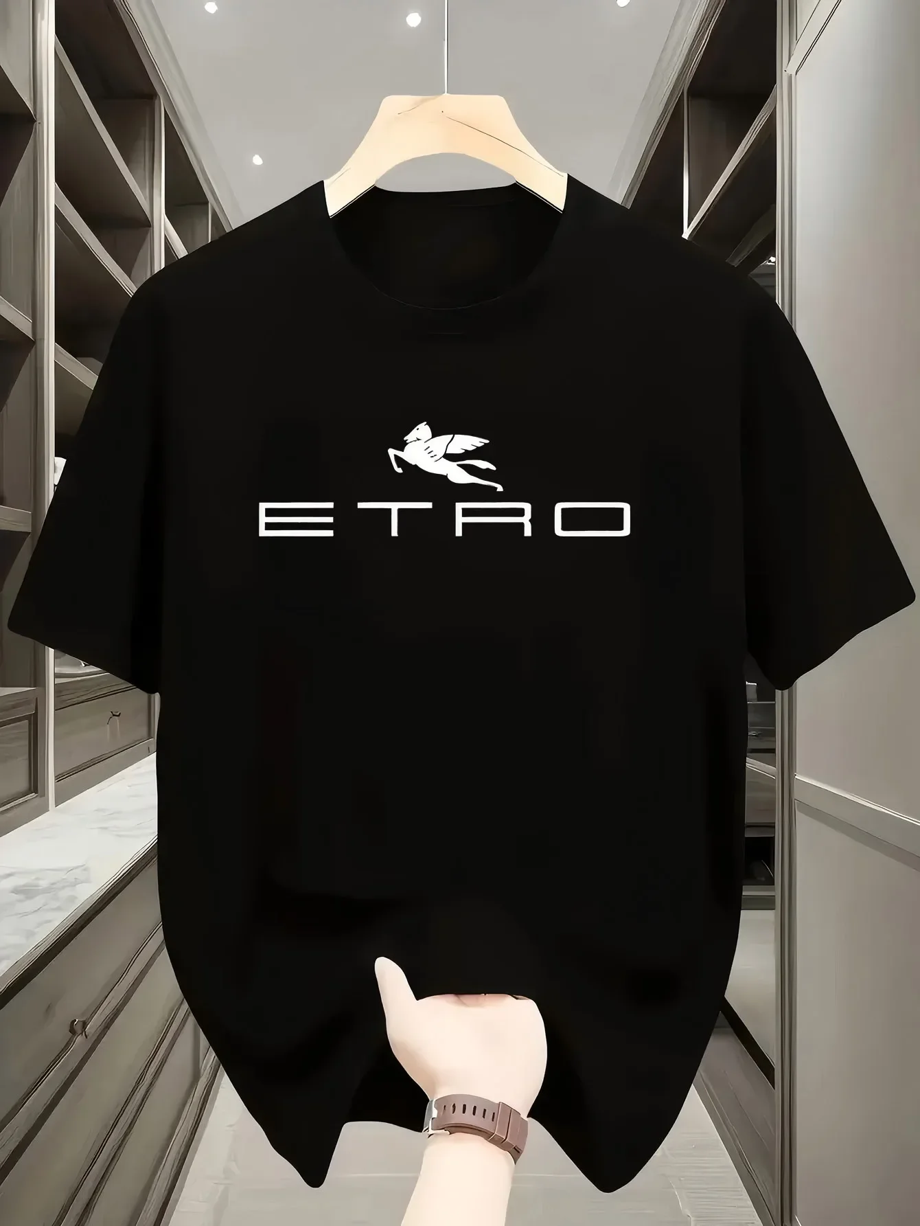 T-shirt à manches courtes à col rond imprimé 100% coton, tissu doux, haut polyvalent et tendance pour un usage quotidien décontracté