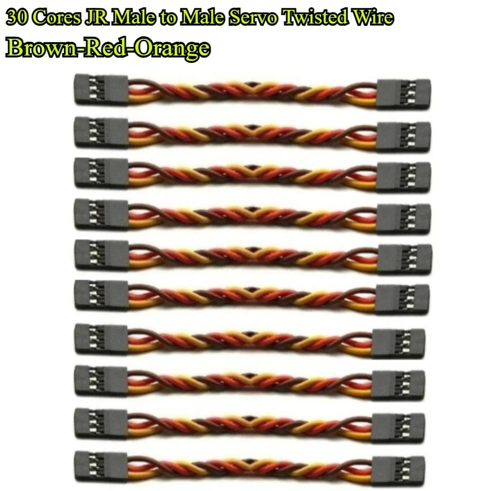 30/60 Cores Male To Male Cable 10/15/20/30/40/50/100CM Compatible With Futata JR Servo Extension Cable Twisted Wire For RC Plane