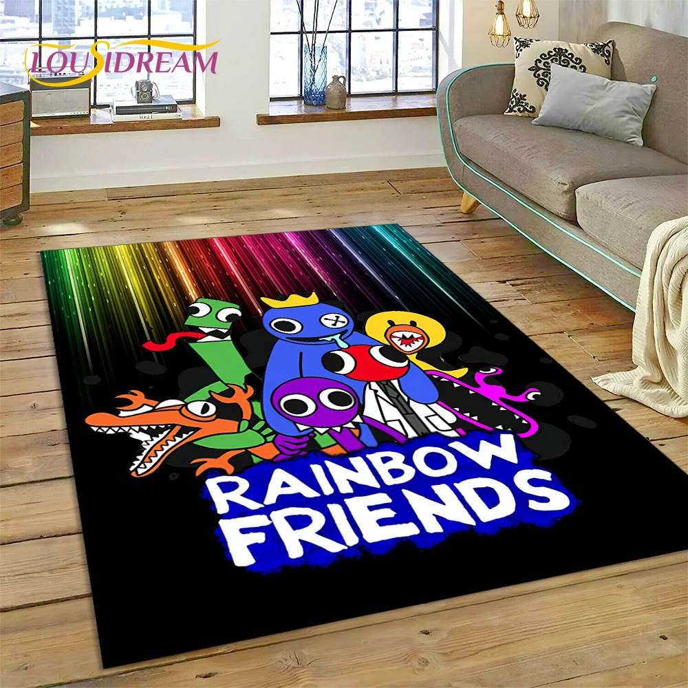 3D Game R-Rainbow Friends Cartoon Carpet Rug for Living Room Bedroom Home Sofa Decoration,Kids Area Rug Non-slip Floor Mat Gift