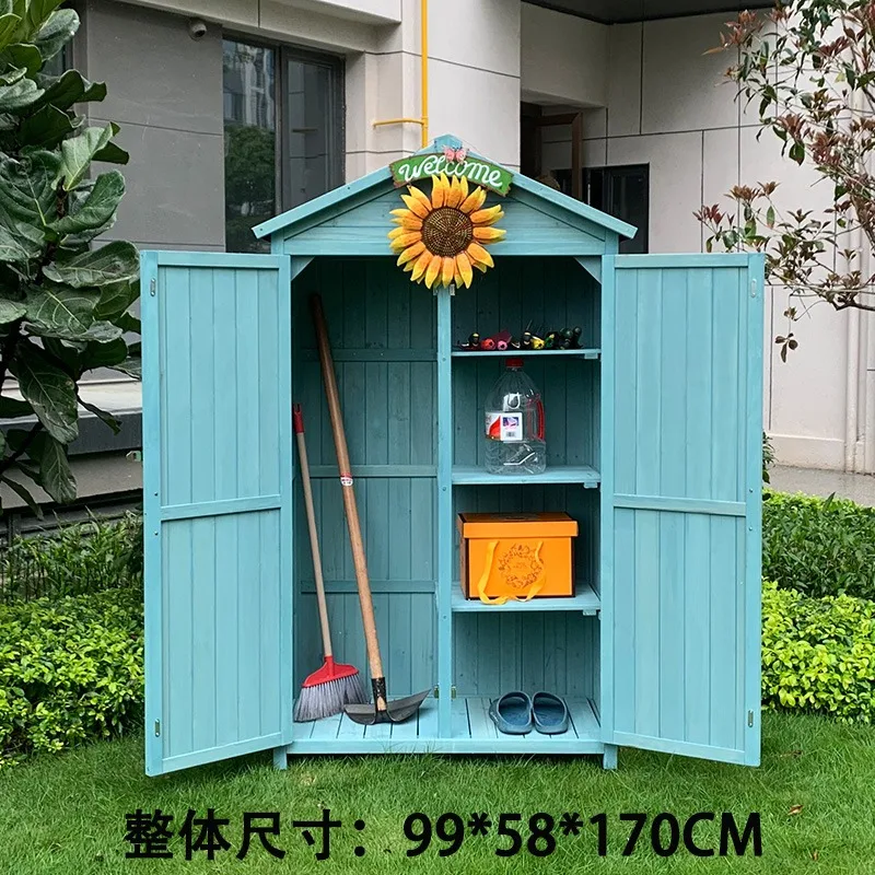 

Outdoor Waterproof Garden Tool Cabinet Yard Locker Storage Box Sunscreen for Tool Organization Ornament for Outdoor Yard Garden