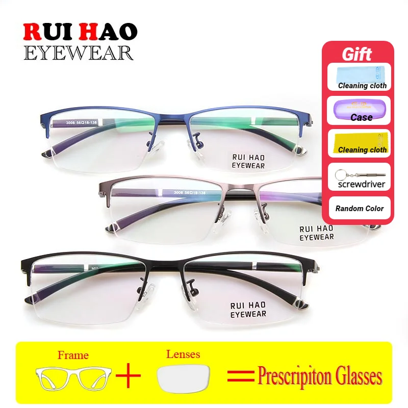 Customize Prescription Glasses Progressive Spectacles Single Vision Glasses Fashion Eyeglasses Frame With Optical Resin Lenses
