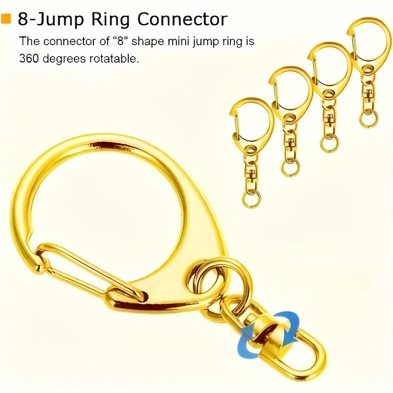 60pcs Golden Great Keychain Lobster Claw Keychain Unisex Keychain Lanyards Gift Making Bag Additions Pet Locks Crafting Supplies view 4