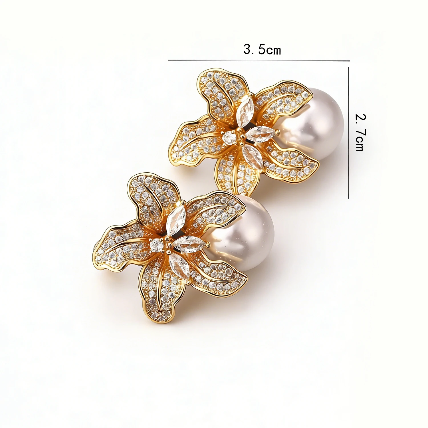 Fashion Elegant  Floral Faux Pearl Stud Earrings Flower Shape Statement Earrings Jewelry Gifts For Ladies Daily Banquet Wea