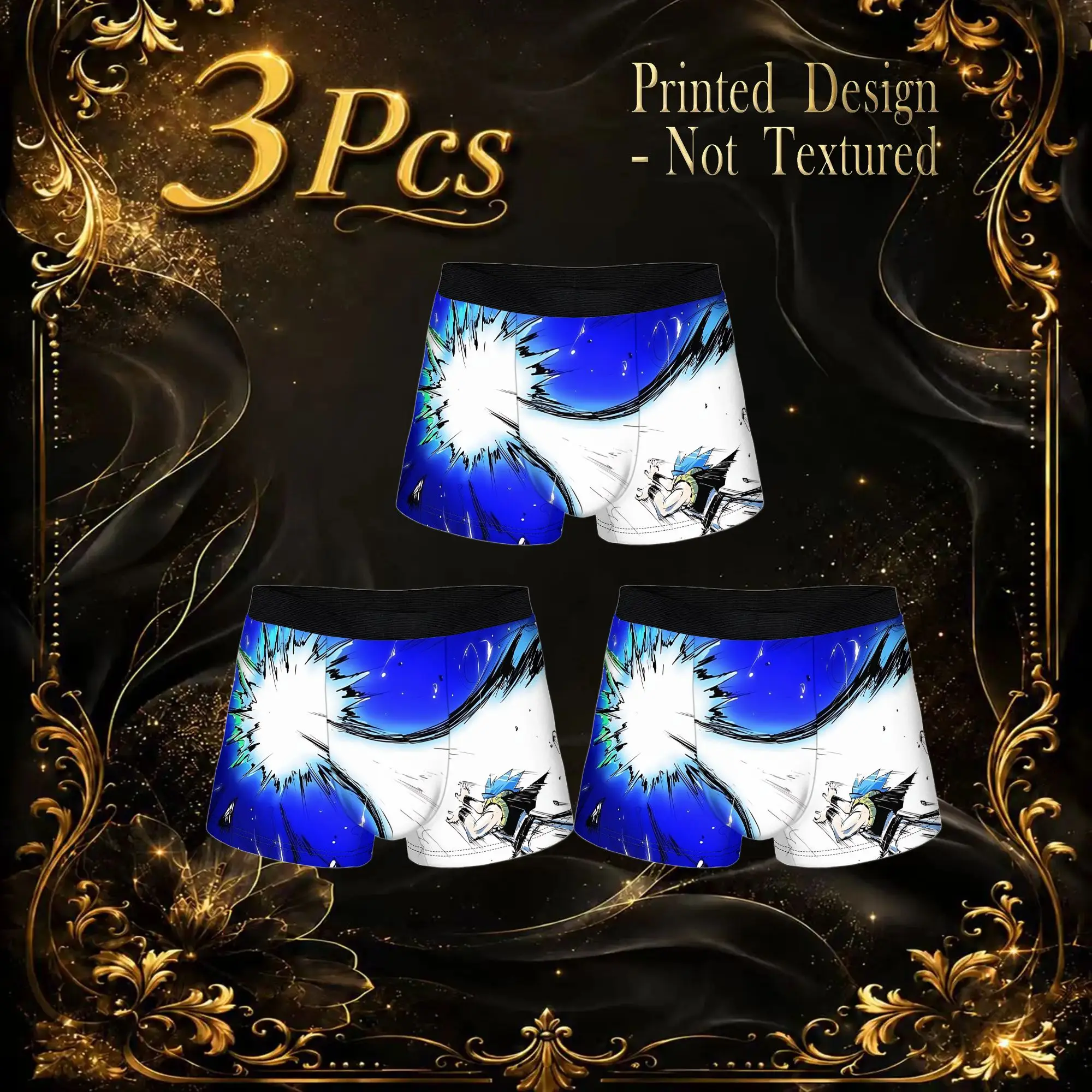 3Pcs  boxers Dragon Ball Z Underpants Breathbale Panties Men's Underwear Sexy Shorts Boxer Briefs