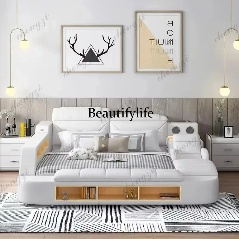 E182 Comforter Multi Functional Bed Luxury Organizer Smart Bases Bedroom Double Bed Monster Storage Camas